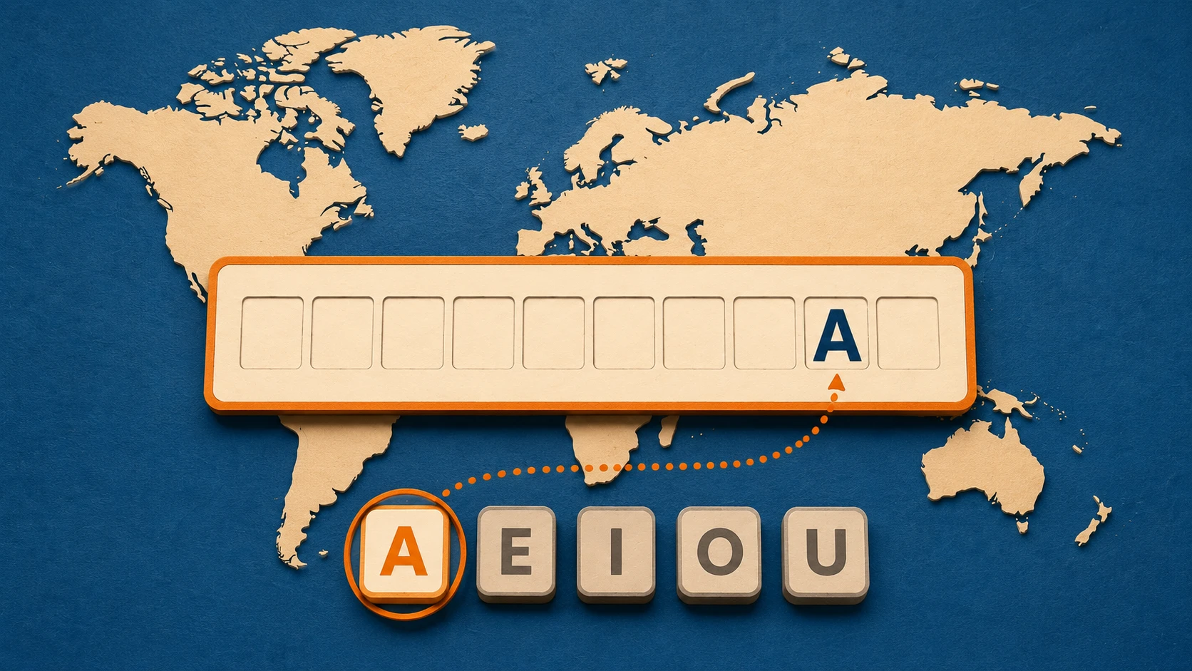 World map and Hangman-style Kyrgyzstan puzzle showing why it is the hardest country name to guess.