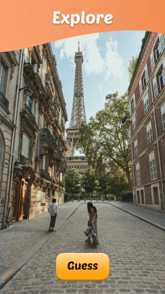 A screenshot of Where Am I?, a free GeoGuessr alternative with unlimited street-walk rounds