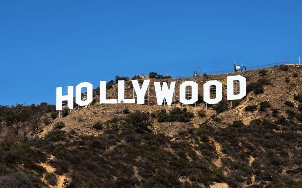 The Hollywood Sign on Mount Lee in Los Angeles, the real landmark behind GTA V's Vinewood sign